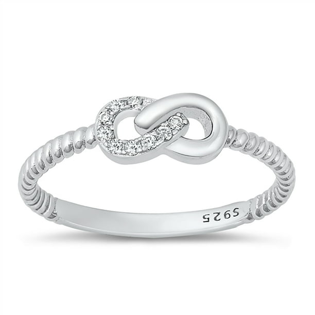 Sterling Silver Infinity-Inspired Rope Ring 